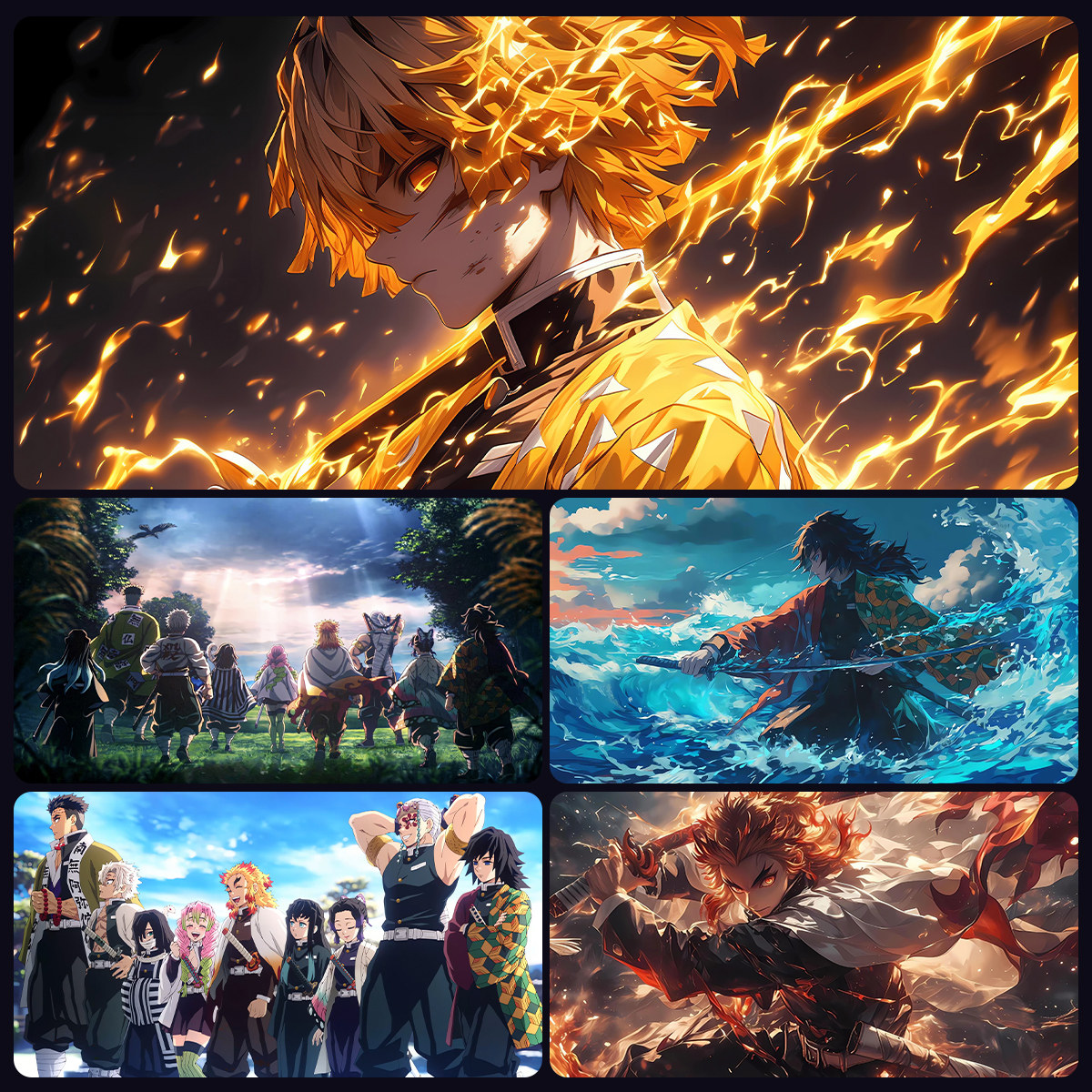 鬼灭之刃鼠标垫超大男生办公电脑键盘垫滑鼠标垫动漫防滑电脑桌垫