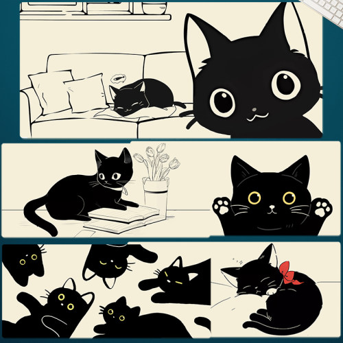 创意可爱猫咪高级感桌面鼠标垫