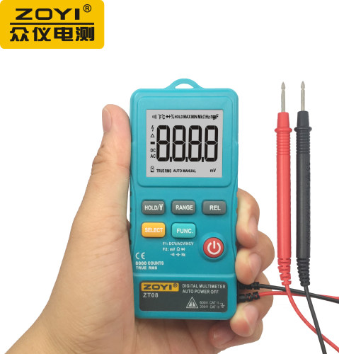 众仪ZT08 高精度数字全自动便携式防烧多功能迷你小型家用万能表