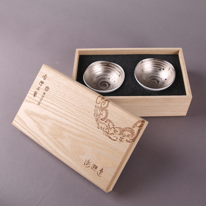 台湾衡连茶具 陶瓷卵壳杯 鎏银功夫茶杯品茗杯花瓣造型不倒主人杯