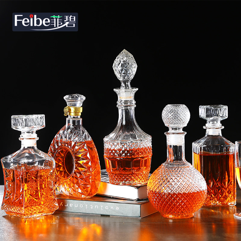 创意玻璃酒瓶红酒瓶xo威士忌 装饰小酒瓶葡萄洋酒瓶白酒瓶空酒瓶