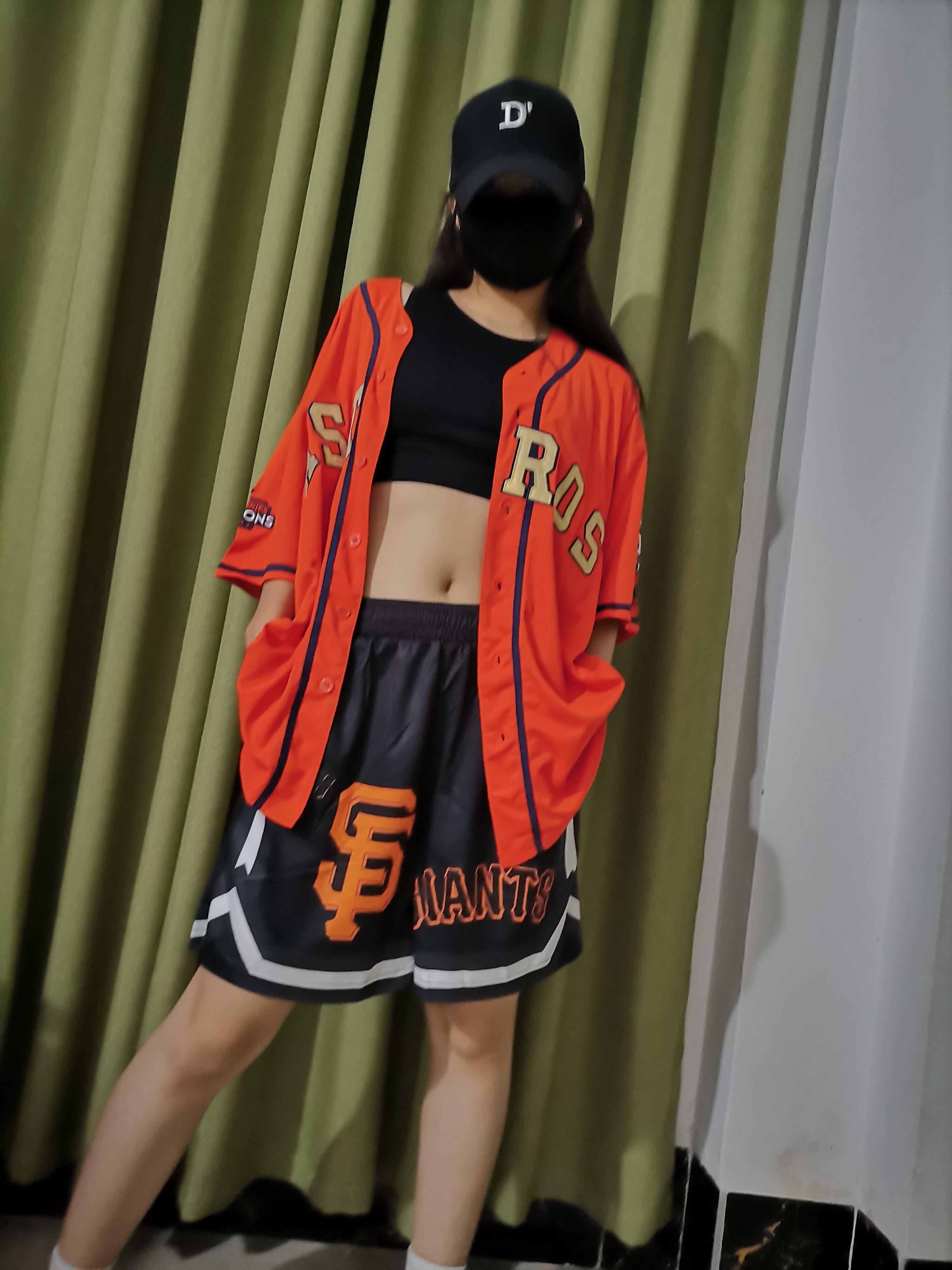 欧美潮牌街头hiphop球衣短袖棒球服开衫中长款嘻哈大码男女T恤潮
