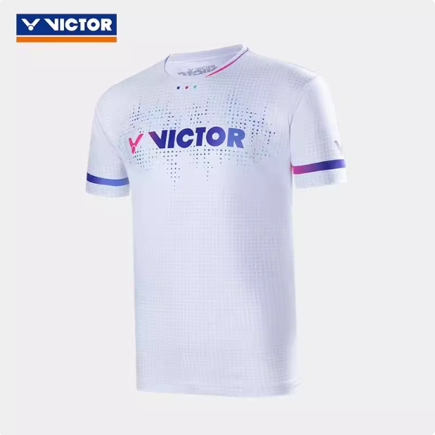 victor胜利羽毛球服2024新款威克多针织舒适透气运动短袖T-40037