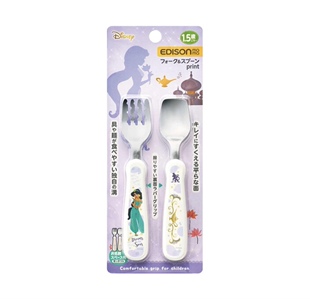 日本本土宝宝不锈钢勺子叉子EDISON爱迪生妈妈本土勺叉套装