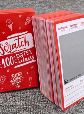 约会的点子浪漫的情侣英文创意刮刮卡sciatch 100 date idea Card