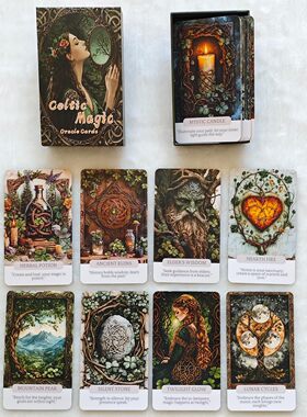 12X7cm Celtic Magic Oracle Cards凯尔特魔-法神谕英文卡牌游戏
