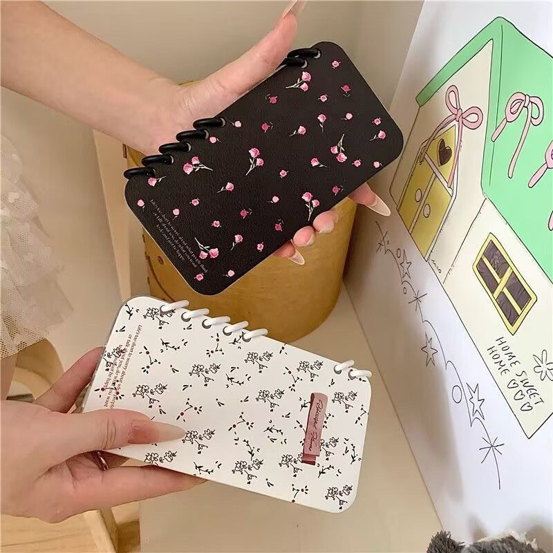 ins风碎花苹果17promax手机壳iPhone16书本15笔记本14大孔13透明