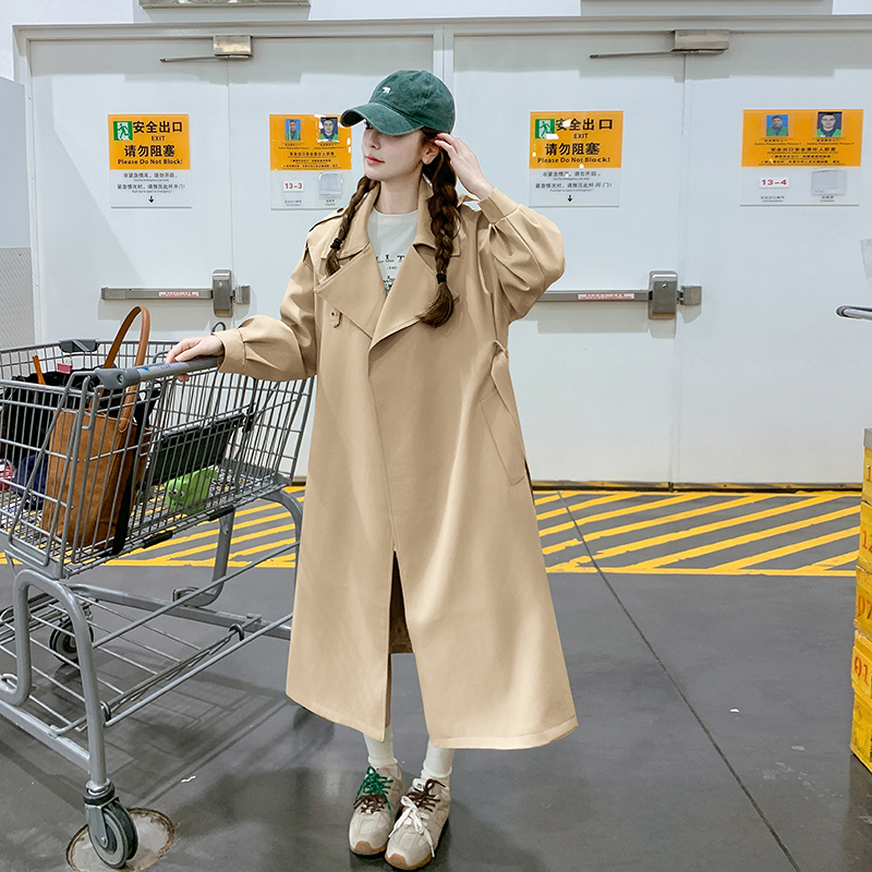 气质英伦风风衣外套女2025春季新款休闲长款过膝宽松气质百搭大衣，女装风衣，浙宝202