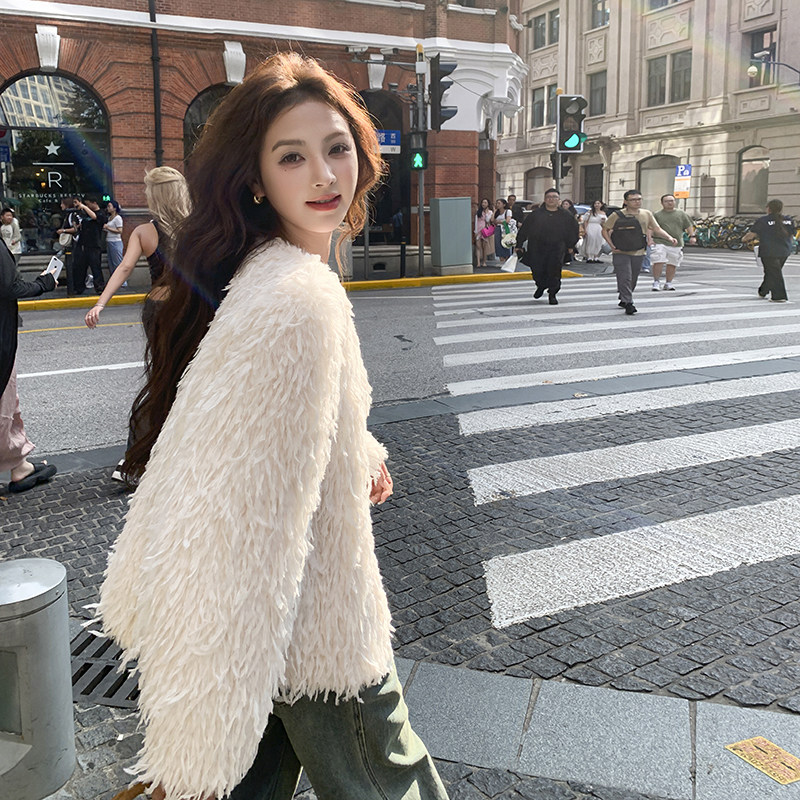 现货冬装新款韩范短装毛毛外套202A-2458-P195-K278，女装皮草，浙宝202