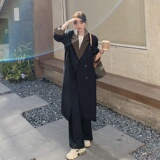 春装现货休闲撞色拼接长款西装风衣女202A-8803-P155K248，女装西装，浙宝202