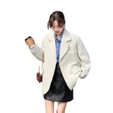 白色小香风西装外套女春秋2024新款小个子设计感休闲名媛气质西服，女装西装，浙宝202