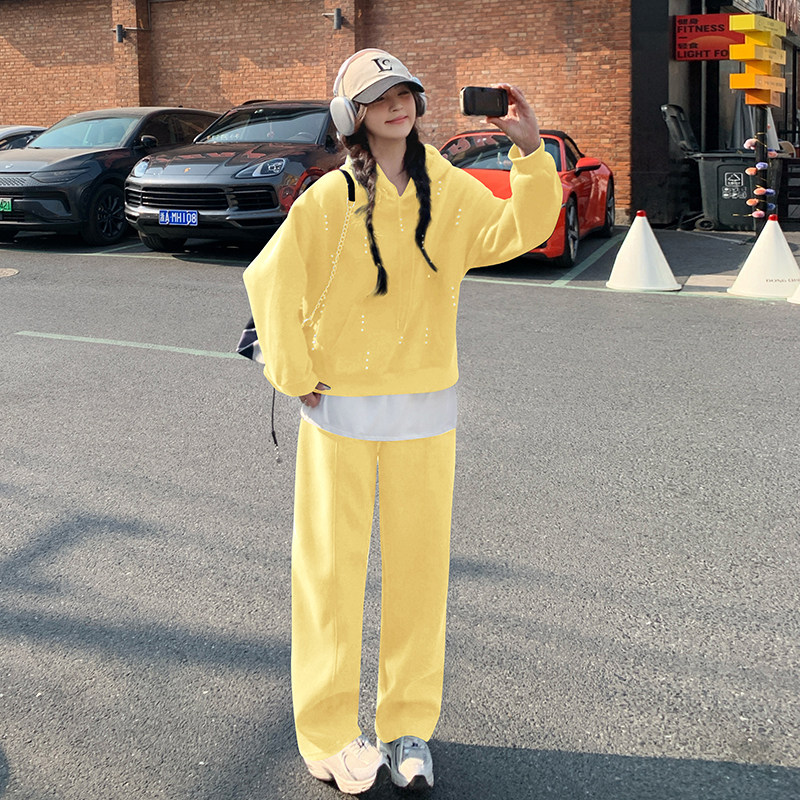 秋装现货重工钉珠连帽卫衣+裤子两件套套装202-2506-P185K248,女装运动套装,浙宝202