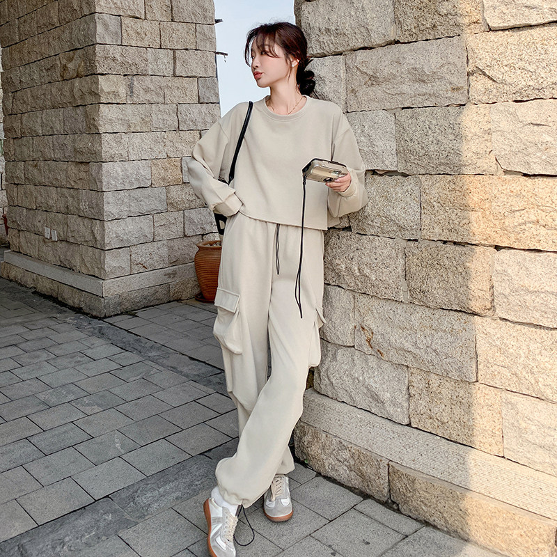 货足秋装休闲运动卫衣+工装裤两件套装202A-2402-P165K218,女装套装/套裙,浙宝202