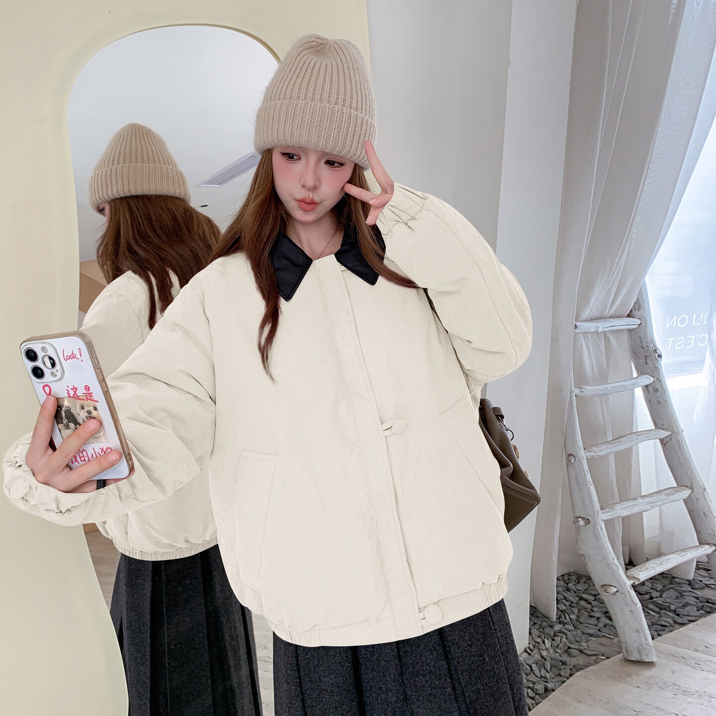 现货新款冬装韩版宽松学院风棒球服羽绒服202-5609-P315-K458,女装羽绒服,浙宝202