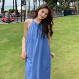 现货夏装韩版透气挂脖沙滩裙白月光初恋小白裙202-2558-P135-K198，商品下架区，浙宝202