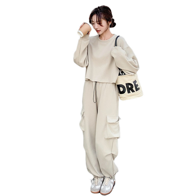 货足秋装休闲运动卫衣+工装裤两件套装202A-2402-P165K218,女装套装/套裙,浙宝202