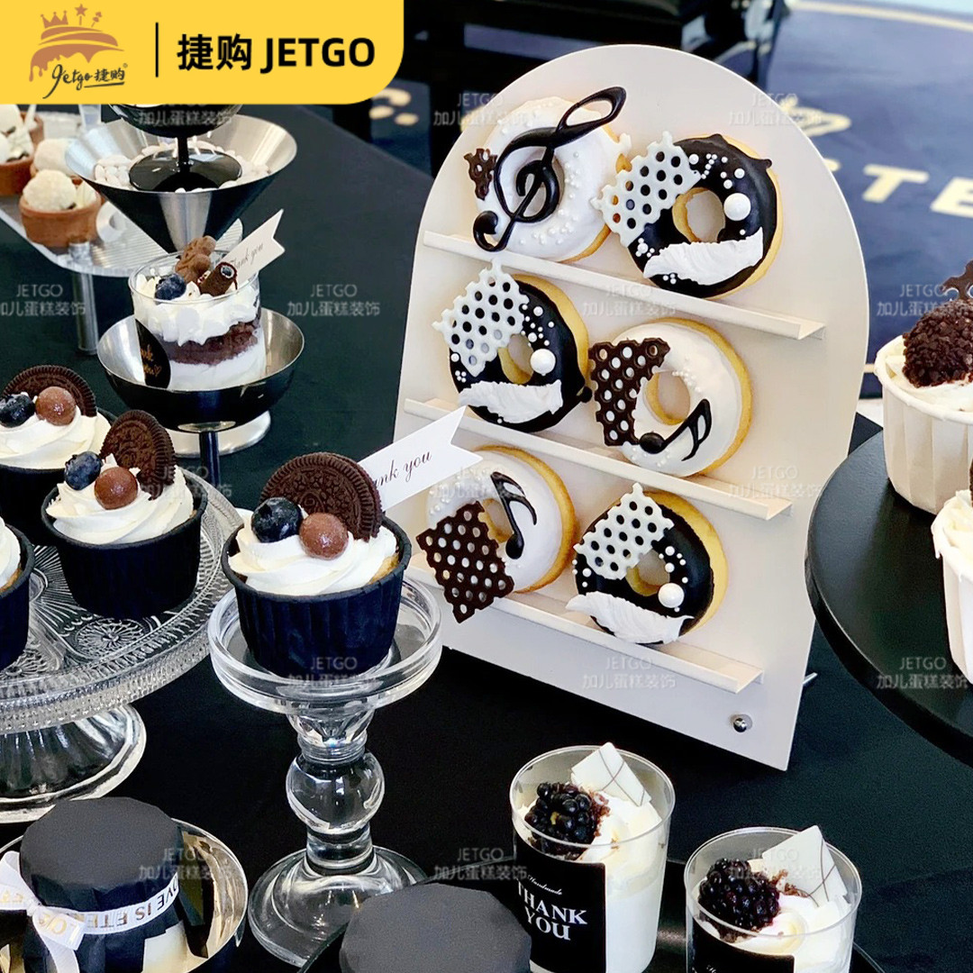 蛋糕钢琴装饰摆件男神生日音乐派对甜品台装扮推推乐筒慕斯杯贴纸