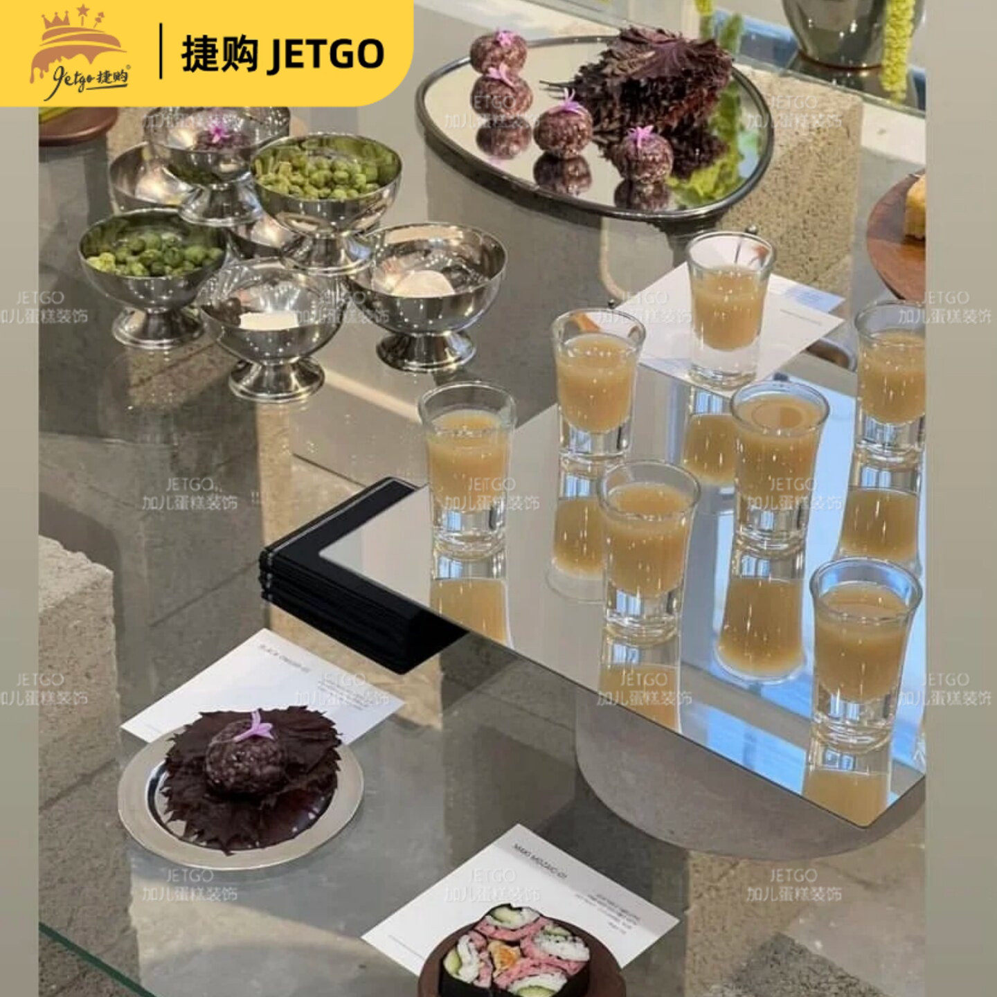 高端ins法式不锈钢餐盘蛋糕点心甜品水果盘子餐具套装烘焙碟器皿