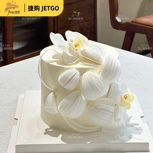 网红仙女同款生日蛋糕装饰威化糯米纸圆片DIY装扮插件蝴蝶兰摆件