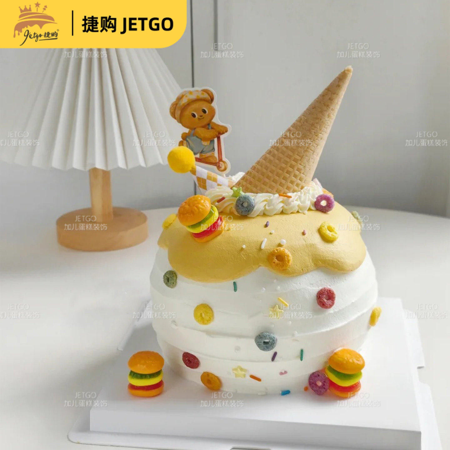 原味加厚中号冰淇淋脆皮蛋筒蛋卷生日蛋糕插件摆件冰激凌雪糕甜筒