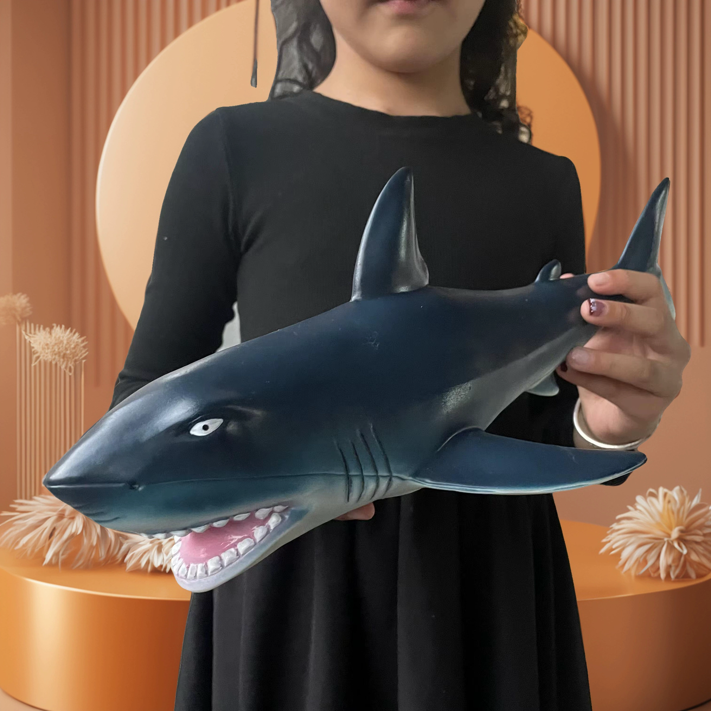 超大号仿真大白鲨软胶海洋生物海底动物模型玩具鲨鱼海豚儿童礼物