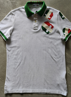 hydrogen正品男装短袖POLO衫纯棉骷颅头印花高端直筒休闲网眼夏季