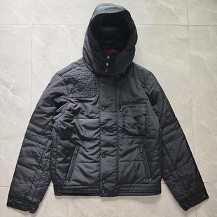 HYDROGEN正品男装棉衣棉服可脱卸帽保暖冬装黑色外套