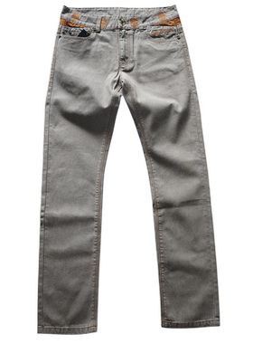 hydrogen男裤牛仔裤长裤骷颅头刺绣潮中腰修身男青年休闲裤直筒潮