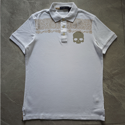 翻领套头纯棉印花POLO衫HYDROGEN