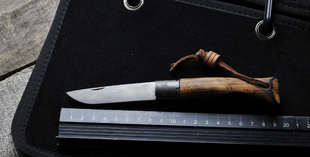 法国op欧皮外贸库存处理9号花梨木不锈钢户外折叠刀露营果蔬小刀