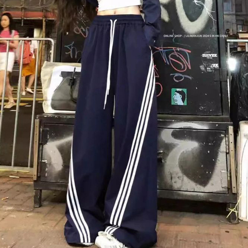 大码美式复古卫裤女春秋梨形身材休闲阔腿裤胖MM遮肉显瘦直筒裤子,女装/女士精品,休闲裤,淘宝优惠券,粉丝福利购,淘宝优惠卷