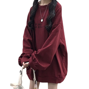 超火cec卫衣女秋韩版ins潮港味宽松百搭bf慵懒风长袖hiphop上衣服
