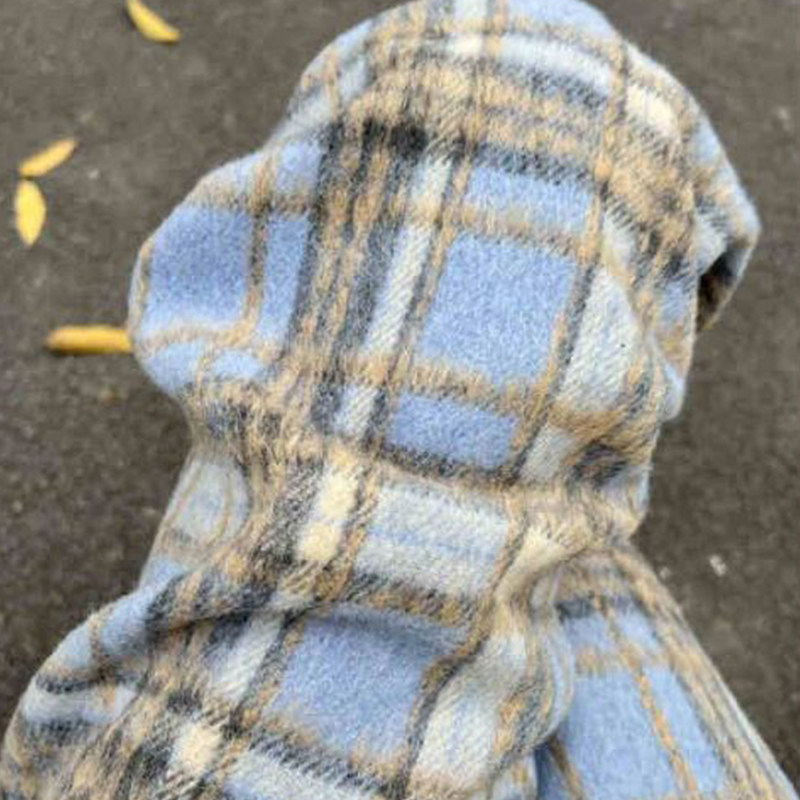 蓝色毛呢格子裤女秋冬季2026新款宽松慵懒休闲直筒加厚加绒阔腿裤,女装/女士精品,大码裤装,淘宝优惠券,粉丝福利购,淘宝优惠卷