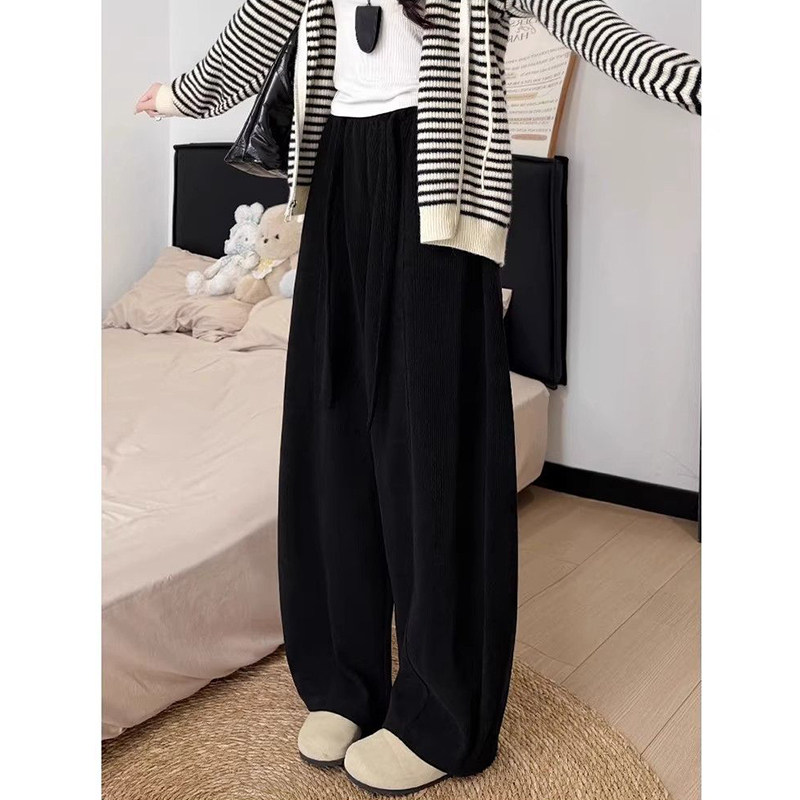 棕色灯芯绒弯刀裤女2026新款秋冬加绒直筒裤美拉德慵懒休闲阔腿裤,女装/女士精品,大码裤装,淘宝优惠券,粉丝福利购,淘宝优惠卷