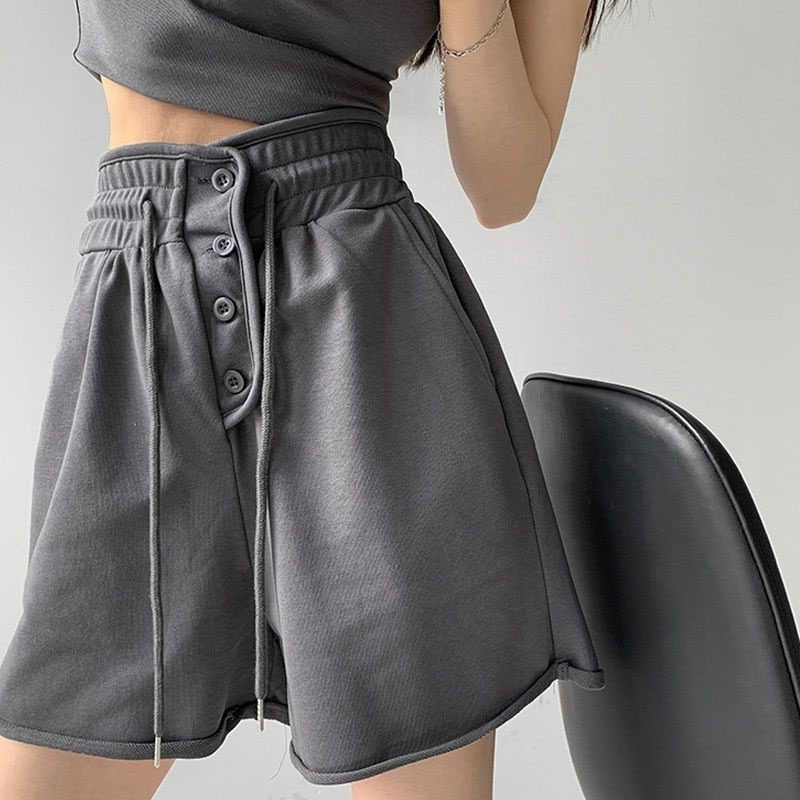 深灰色运动短女夏装薄款休闲宽松直筒学生阔腿五分裤,女装/女士精品,半身裙,淘宝优惠券,粉丝福利购,淘宝优惠卷