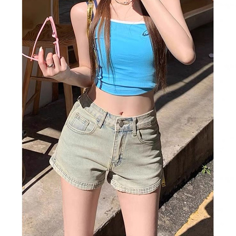 高腰牛仔短裤女夏季2026新款复古显瘦辣妹弹力紧身阔腿a字热裤子,女装/女士精品,大码裤装,淘宝优惠券,粉丝福利购,淘宝优惠卷