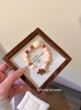 kt猫咪小红书手链百搭可爱设计感卡通猫咪手串