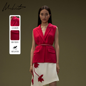 H3W039M 马甲26春新款 商场同款 M.HITI锡瑅红色西装