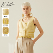 无袖 Mhiti小香风薄花呢马甲女锡瑅春季 新品 流苏背心上衣H1B536L