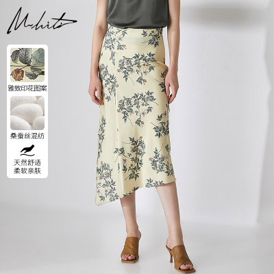 M.hiti时尚印花桑蚕丝半身裙