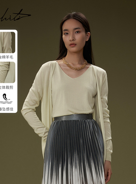 【商场同款】M.HITI锡瑅羊毛针织长袖开衫25春新款H3H288M