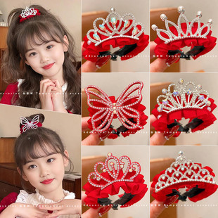 儿童皇冠头饰公主发夹2025新款女童丸子头马尾扣盘发器小女孩发饰