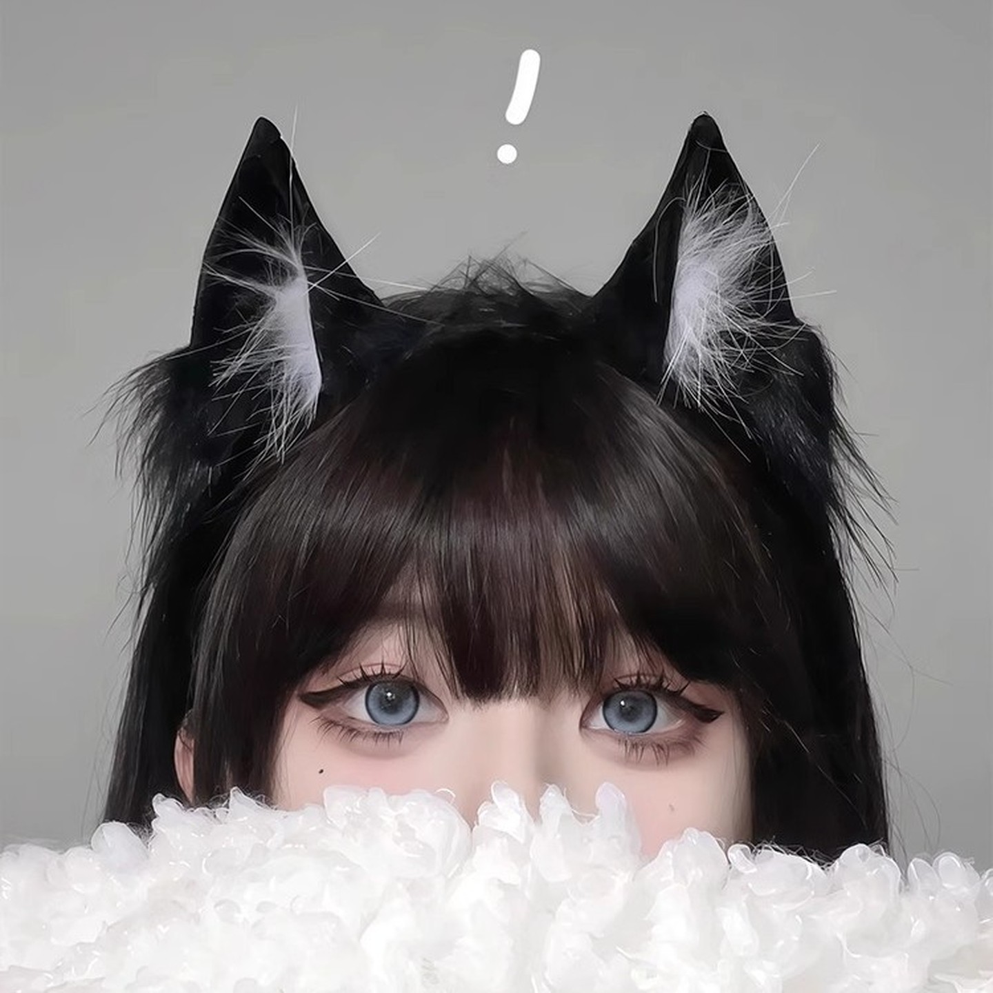 猫耳发箍女cos仿真立体兽耳KC可爱毛绒耳朵洗脸头箍lolita发饰黑