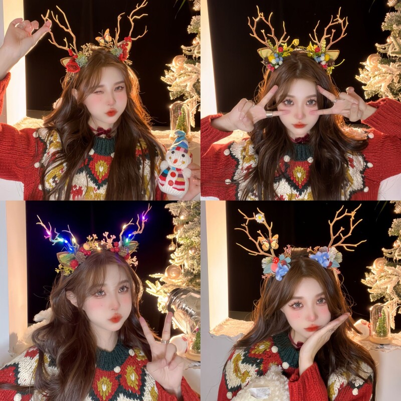 新年红色儿童发夹蝴蝶结发饰古风过年头饰中国风女童汉服假发发卡