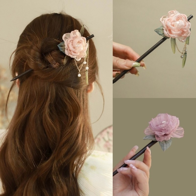 玫瑰花朵发簪古风女高级感发钗盘发发髻汉服簪子2024新款木簪头饰,饰品/流行首饰/时尚饰品新,发饰,淘宝优惠券,粉丝福利购,淘宝优惠卷