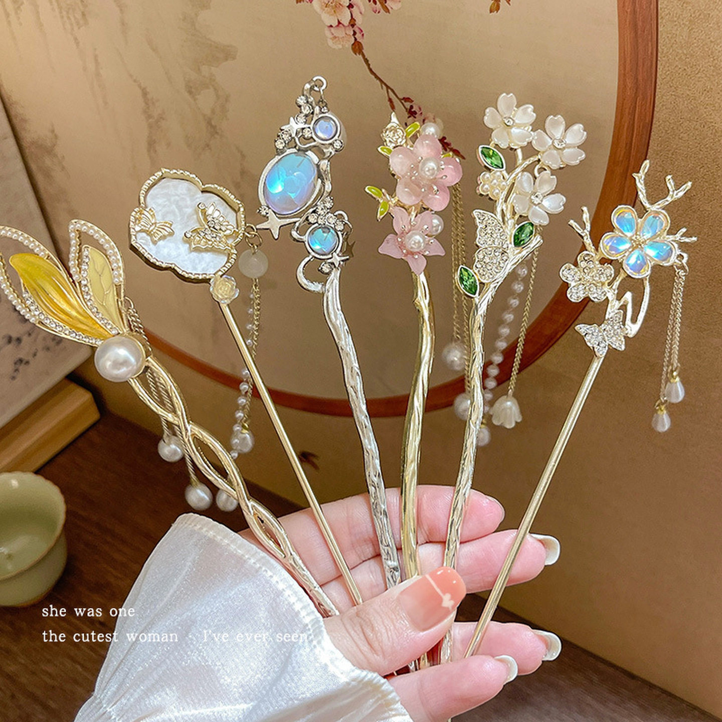 儿童古风汉服发饰高级感盘发簪国风马面裙簪子头饰女童新中式发钗