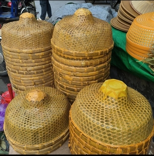 竹帽斗笠帽海南竹编帽子防风雨防晒儿童舞蹈道具渔民农民竹子草帽