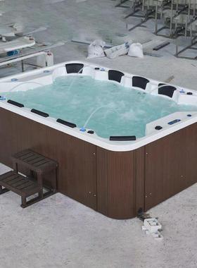 户外按摩浴缸别墅花园spa缸jacuzzi hot tub 温泉泡澡恒温大池
