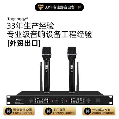 天朗音响跨境无线话筒一拖二动圈式KTV酒吧舞台户外演出麦克风