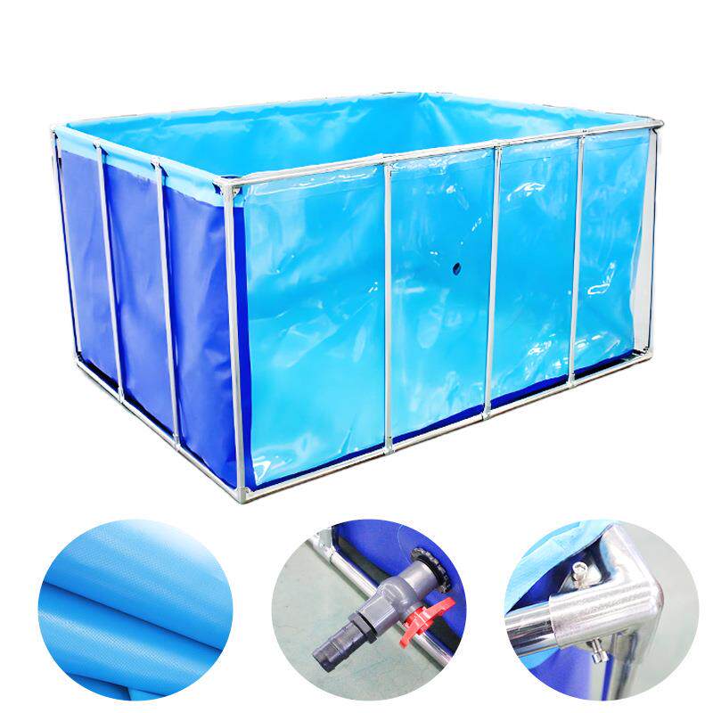 【跨境】单面透明帆布养鱼池大型观赏鱼池可折叠水池鱼池